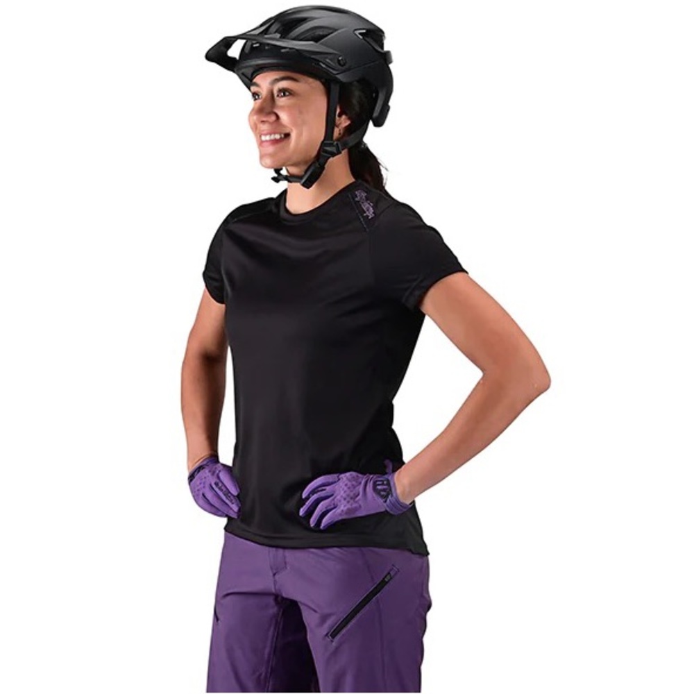 WOMENS LILIUM SS JERSEY SOLID BLACK XS